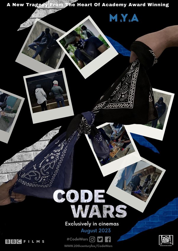 Second Code Wars poster featuring gang warfare theme with polaroid-style images